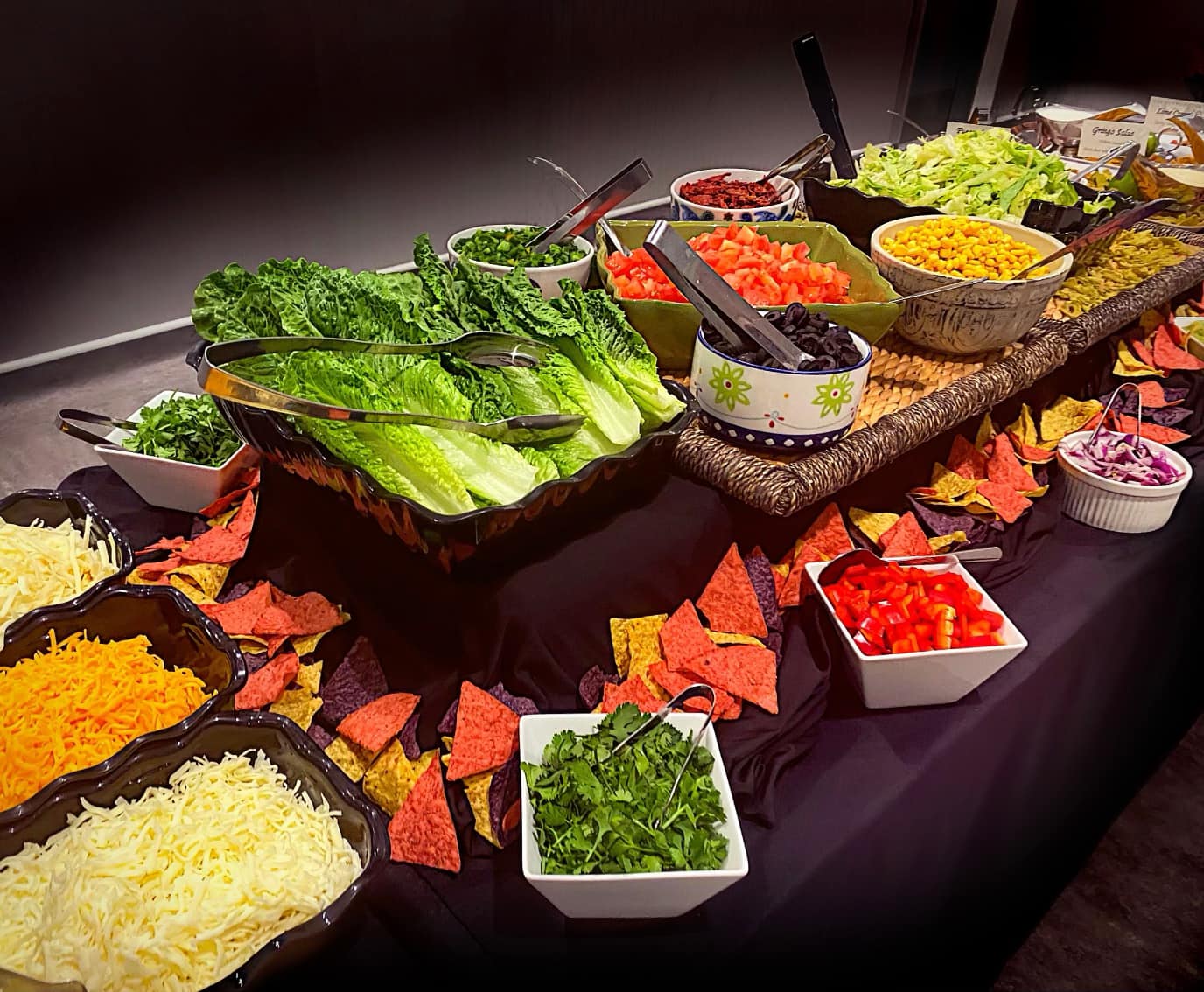 Taco Bar Section at a wedding